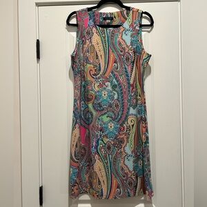 Tommy Hilfiger Sleeveless Paisley Sheath Dress Multicolor Size 8